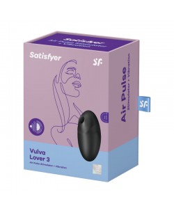 SATISFYER VULVA LOVER 3 BLACK STIMULATOR AND VIBRATOR