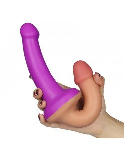 DOUBLE DILDO 12.5 NATURAL AND PURPLE LIQUID SILICONE