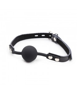 SILICONE GAG WITH LEATHER STRAP