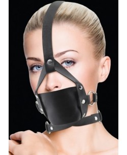 BLACK LEATHER GAG WITH STUDS